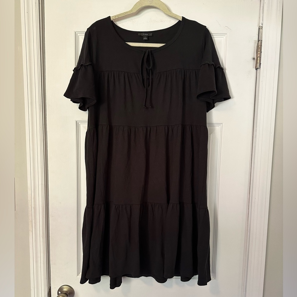 J. Crew Black Tiered Dress BG209